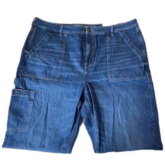 NWT American Eagle Women's Carpenter Mom Jeans Size 20 35W AE Super High Rise - Picture 2 of 9